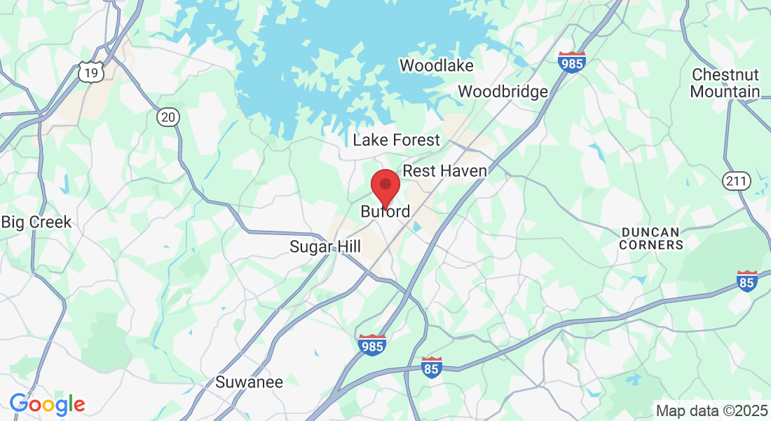 Map of the Buford, Georgia service area