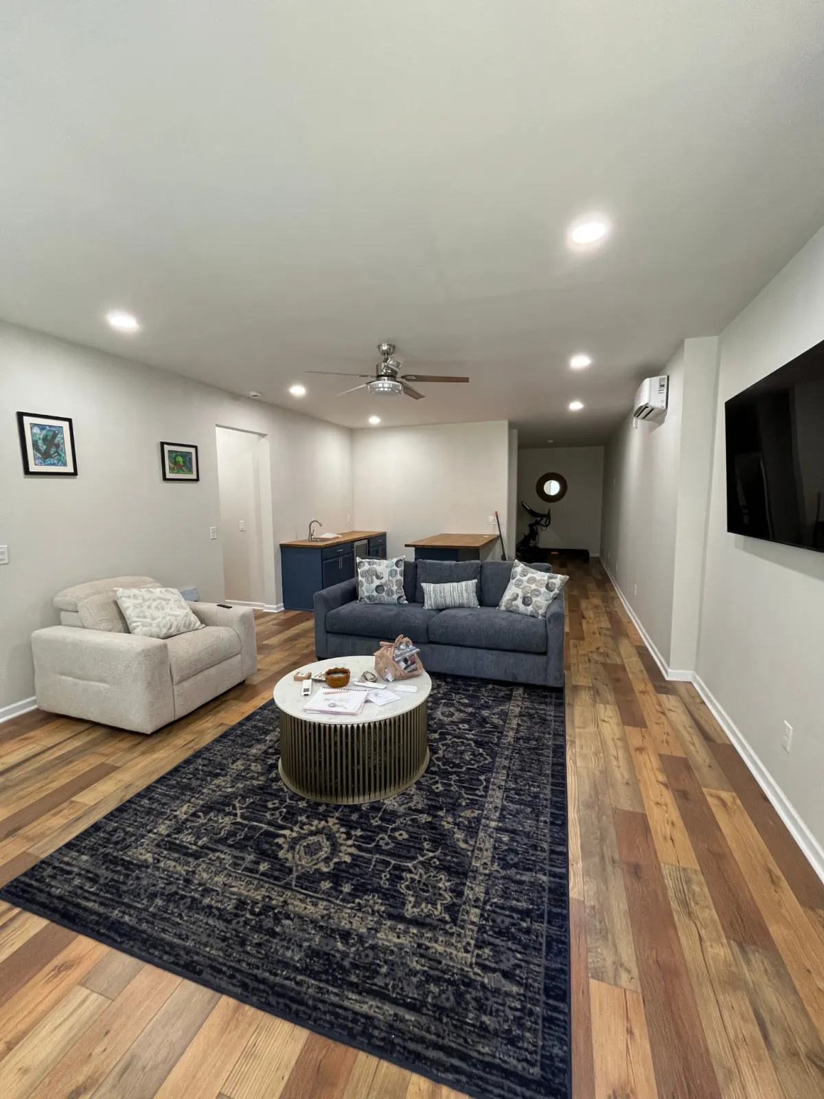 Finished basement living space